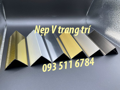 Nẹp cầu thang Nẹp góc V ốp tường Nẹp U inox vàng