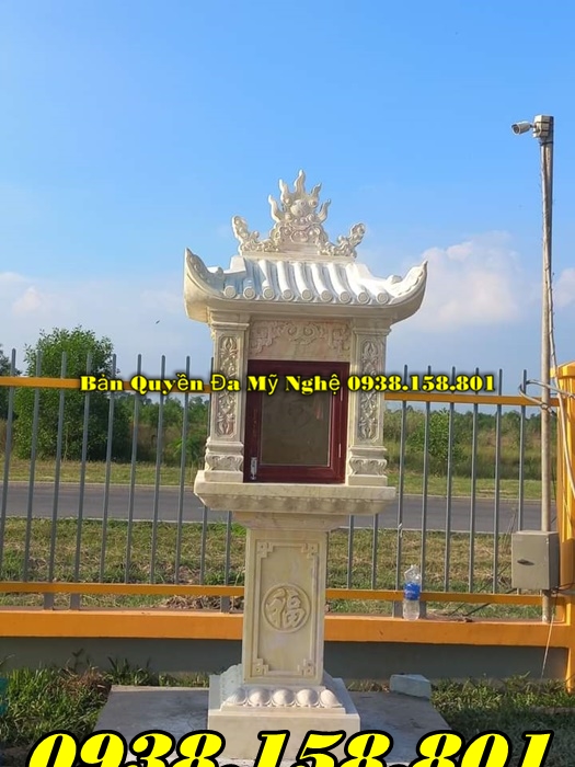 Sóc Trăng bán bàn thờ thiên bằng đá trắng đẹp có mái che, không mái