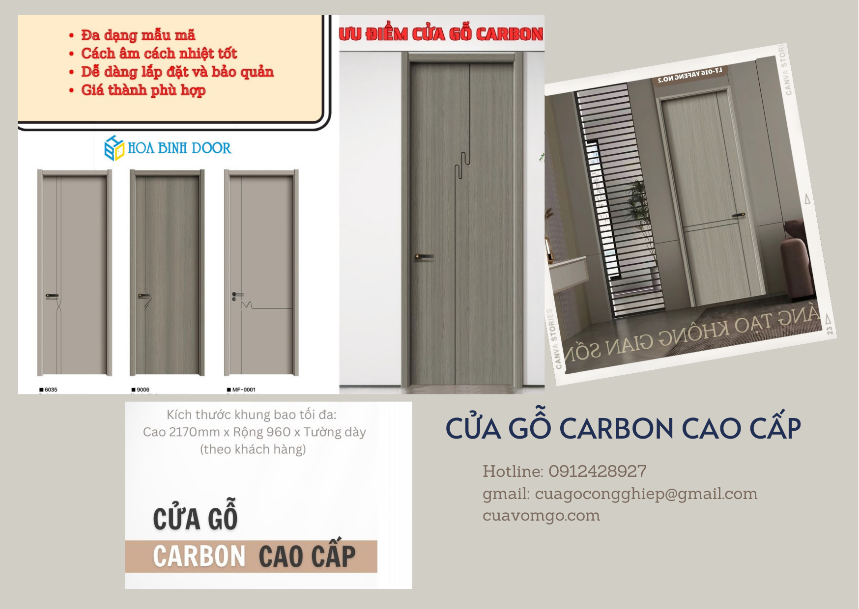 Giá cửa gỗ carbon tại Vũng Tàu- chính hãng giá rẻ, mới nhất