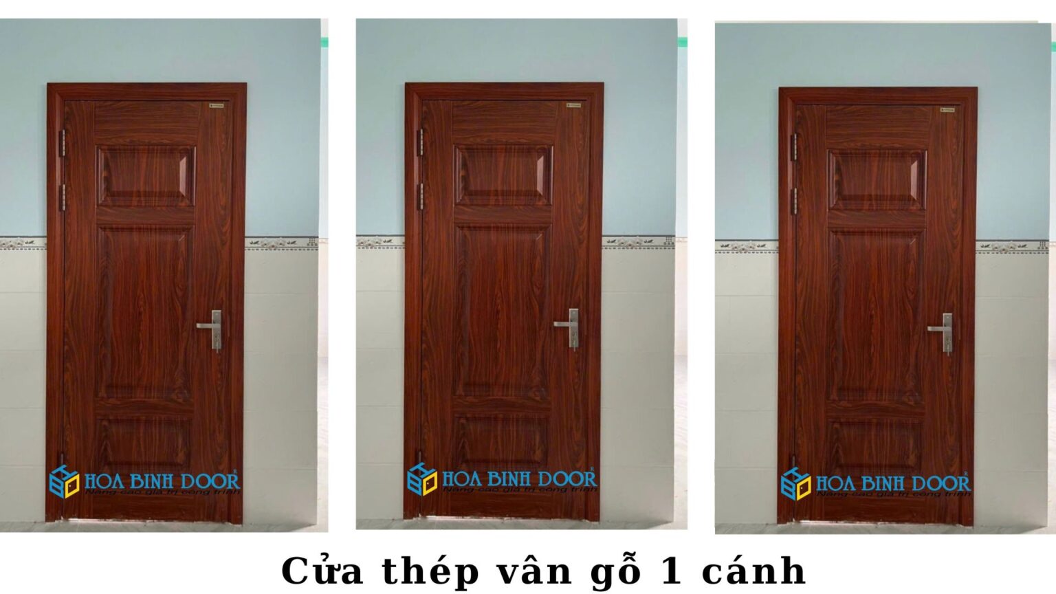 Cửa Thép Vân gỗ tại Đồng Nai  Giá trọn bộ