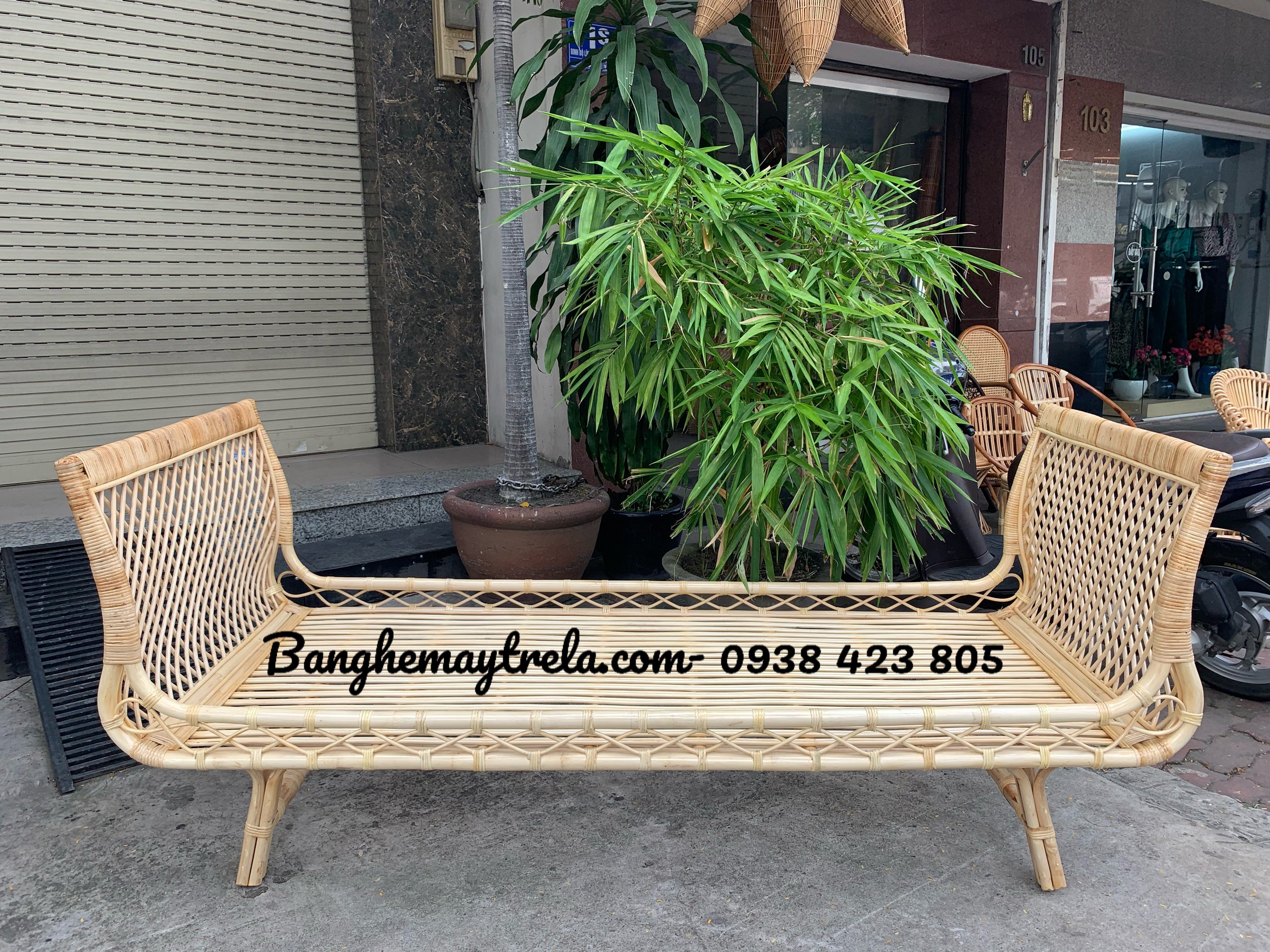 Sofa bed mây tre- Băng ghế sofa mây không tựa