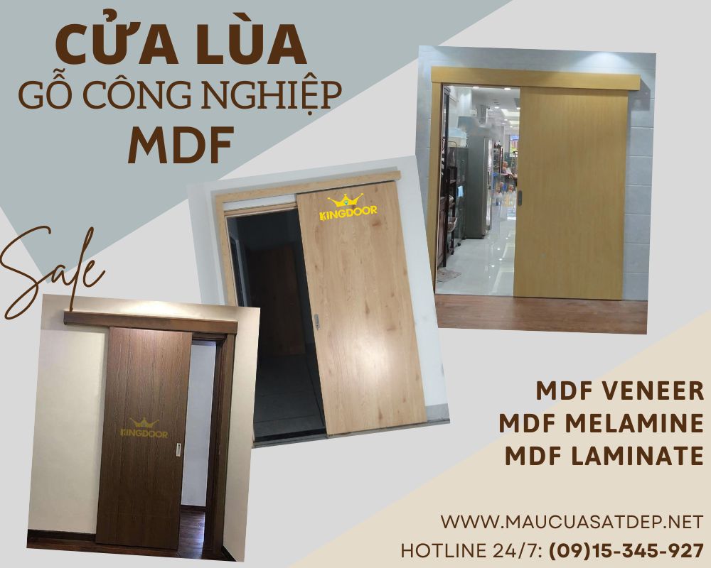 Báo Giá Cửa Lùa Gỗ Công Nghiệp MDF