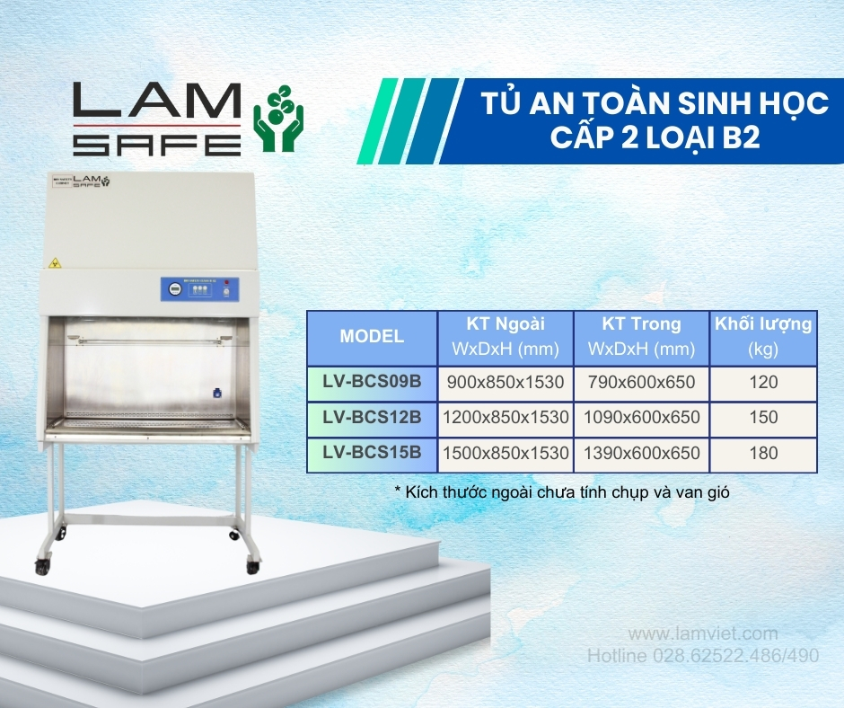 Tủ an toàn sinh học cấp 2, loại B2