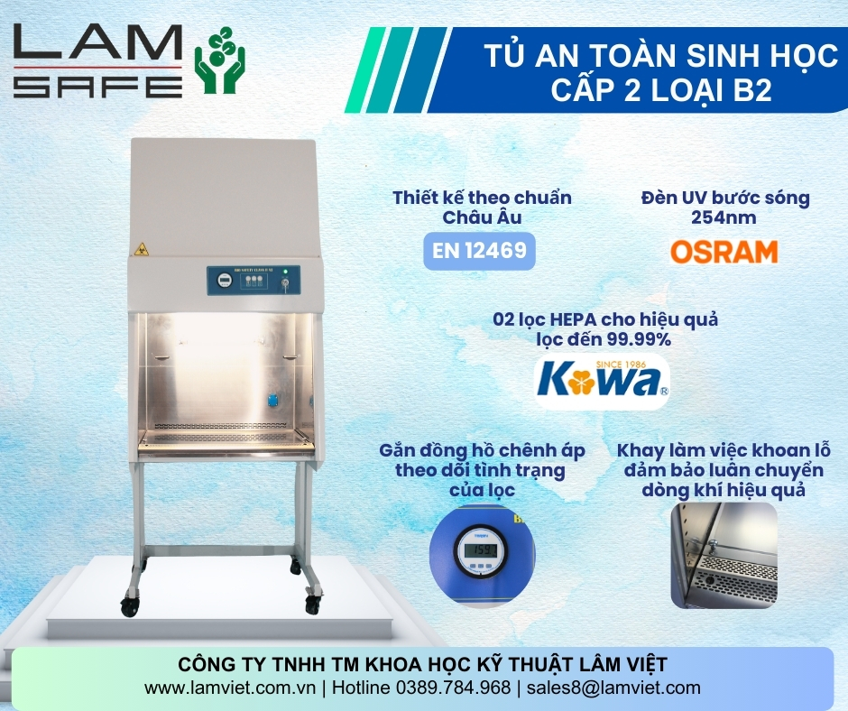 Tủ an toàn sinh học cấp 2, loại B2