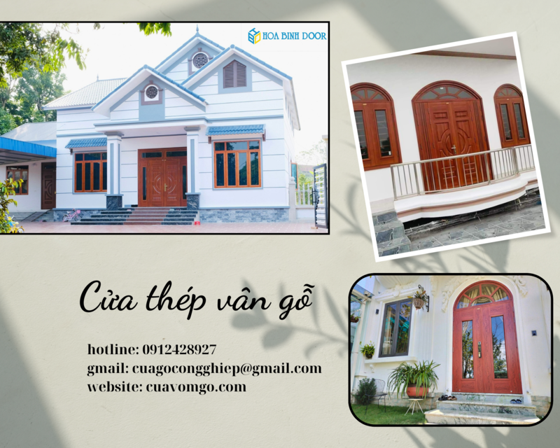 Giá cửa thép vân gỗ tại Tân Bình- cửa giá rẻ, bền và đẹp