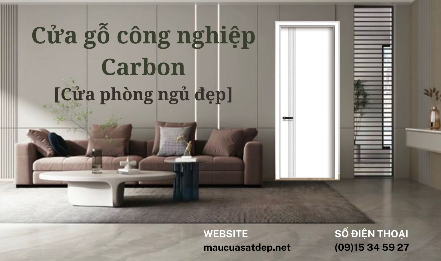 Cửa Gỗ Công Nghiệp Carbon [Cửa phòng ngủ đẹp]