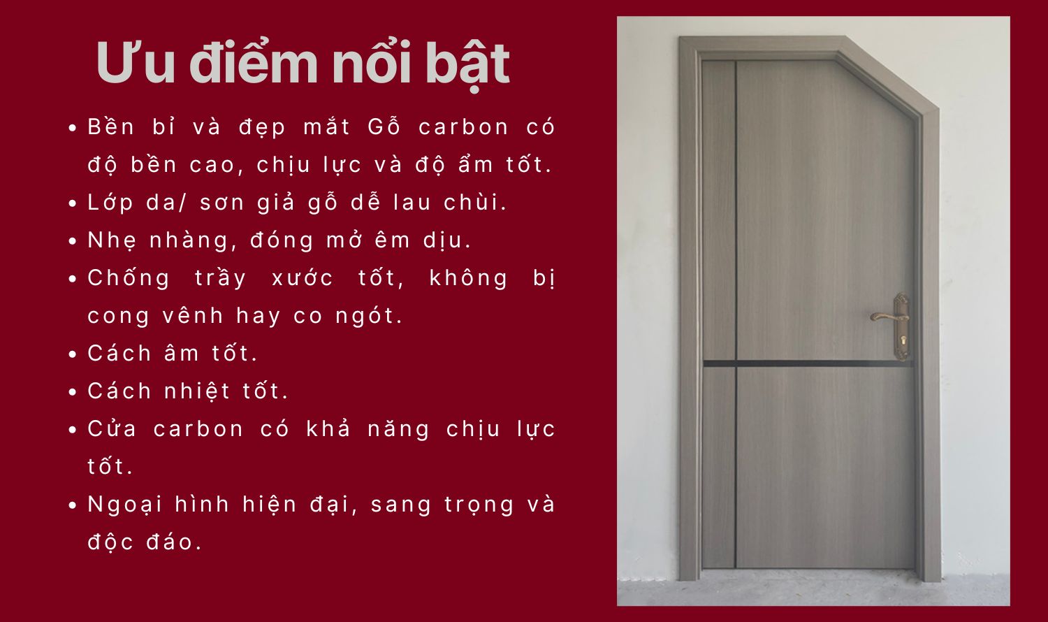 Cửa Gỗ Công Nghiệp Carbon [Cửa phòng ngủ đẹp]
