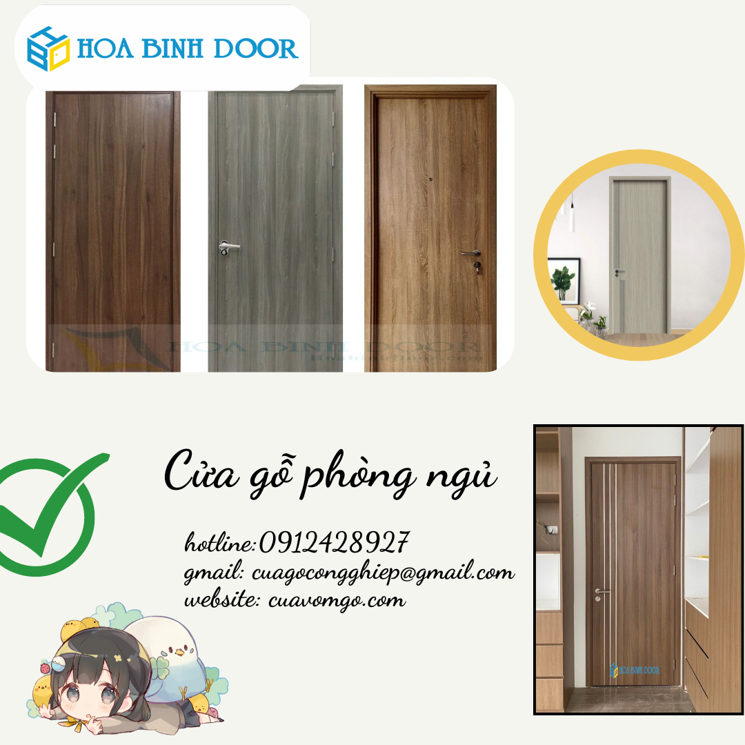 Giá cửa gỗ phòng ngủ tại Cần Thơ- cửa đẹp giá rẻ