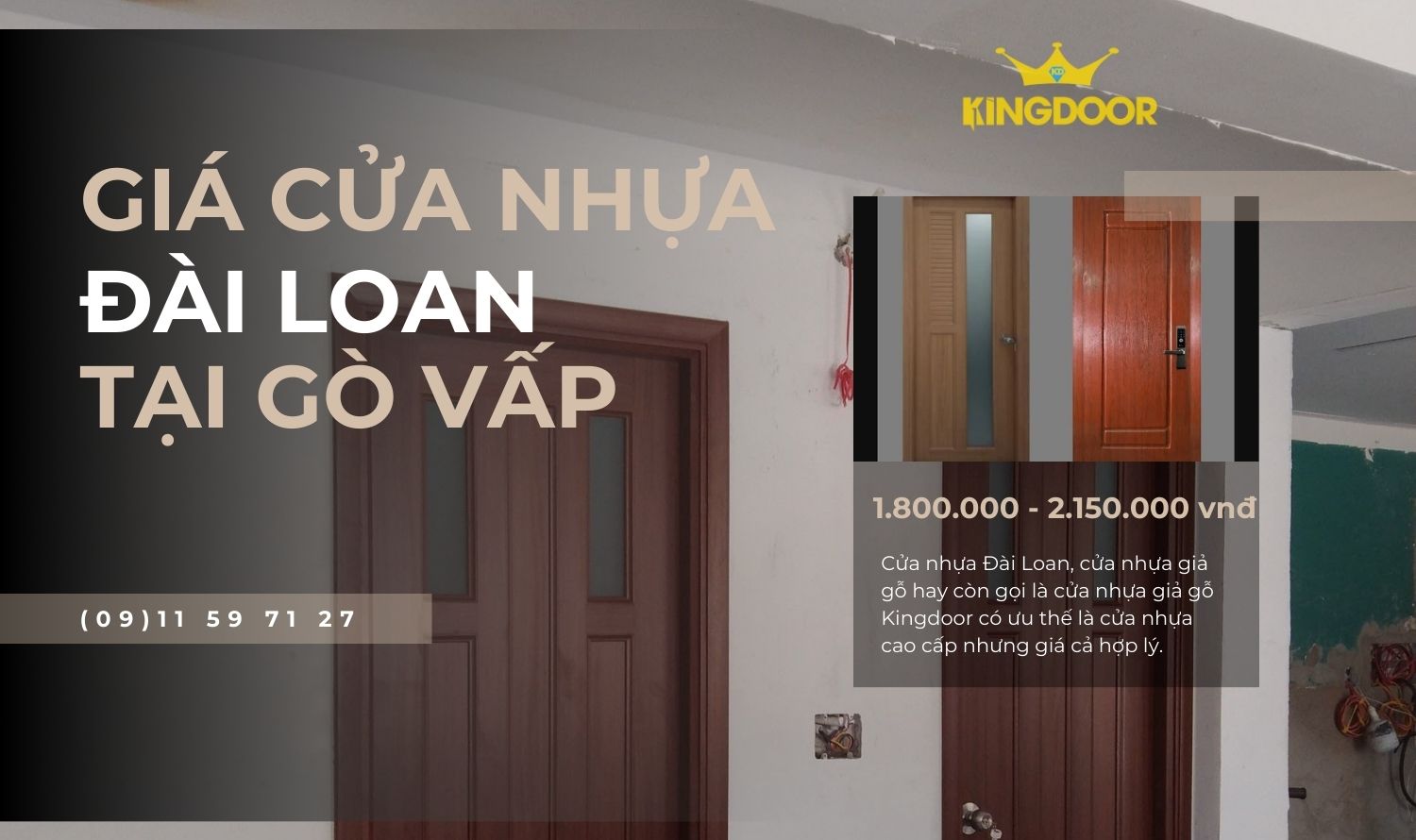 Giá cửa nhựa Đài Loan tại Gò Vấp  Cửa nhựa giả gỗ Kingdoor