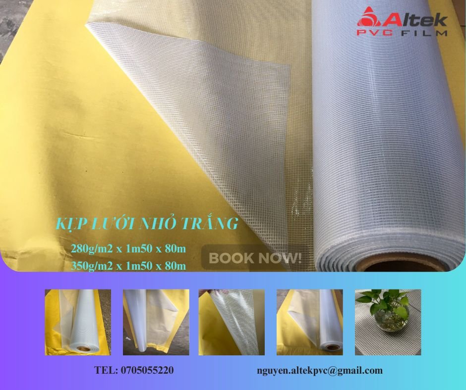 Màng nhựa PVC kẹp lưới sợi Polyester