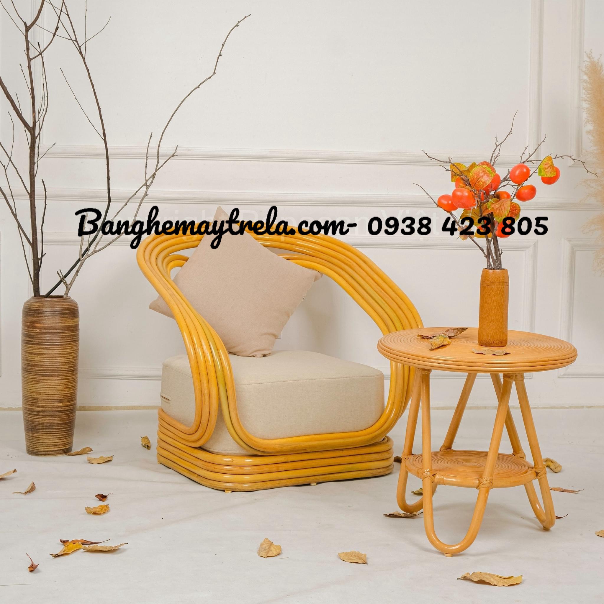 Sofa đơn mây tre- Ghế mây tre đan tự nhiên