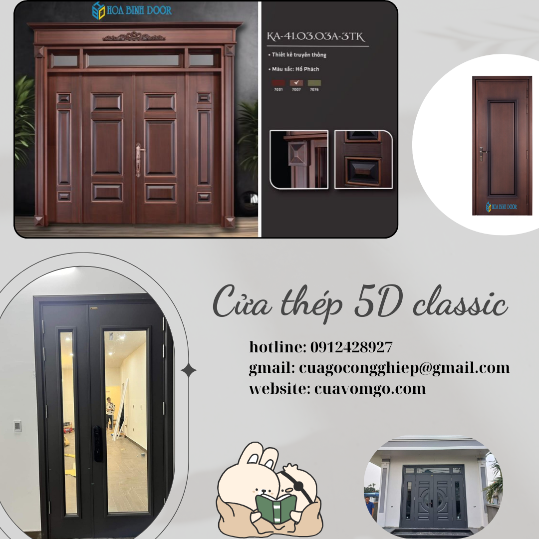 Giá cửa thép 5D classic tại Vũng Tàu- Cửa chính hãng cao cấp
