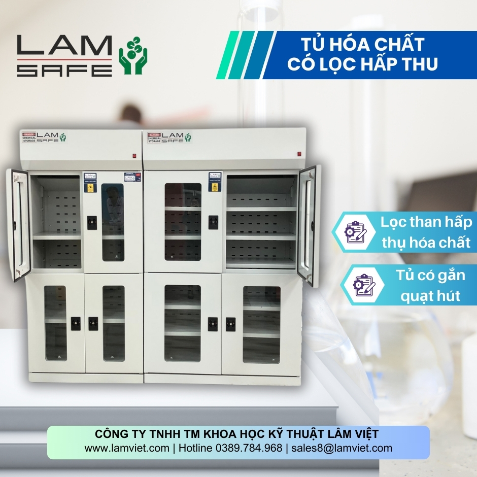 Tủ đựng hóa chất có lọc hấp thu -Lâm Việt