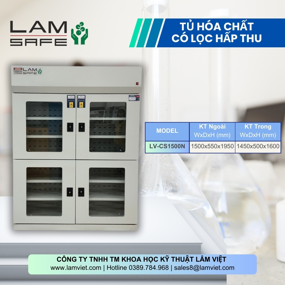 Tủ đựng hóa chất có lọc hấp thu -Lâm Việt
