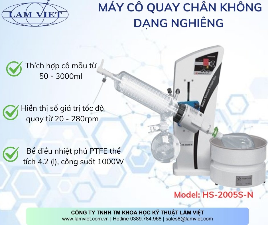 máy cô quay chân không dạng nghiêng
