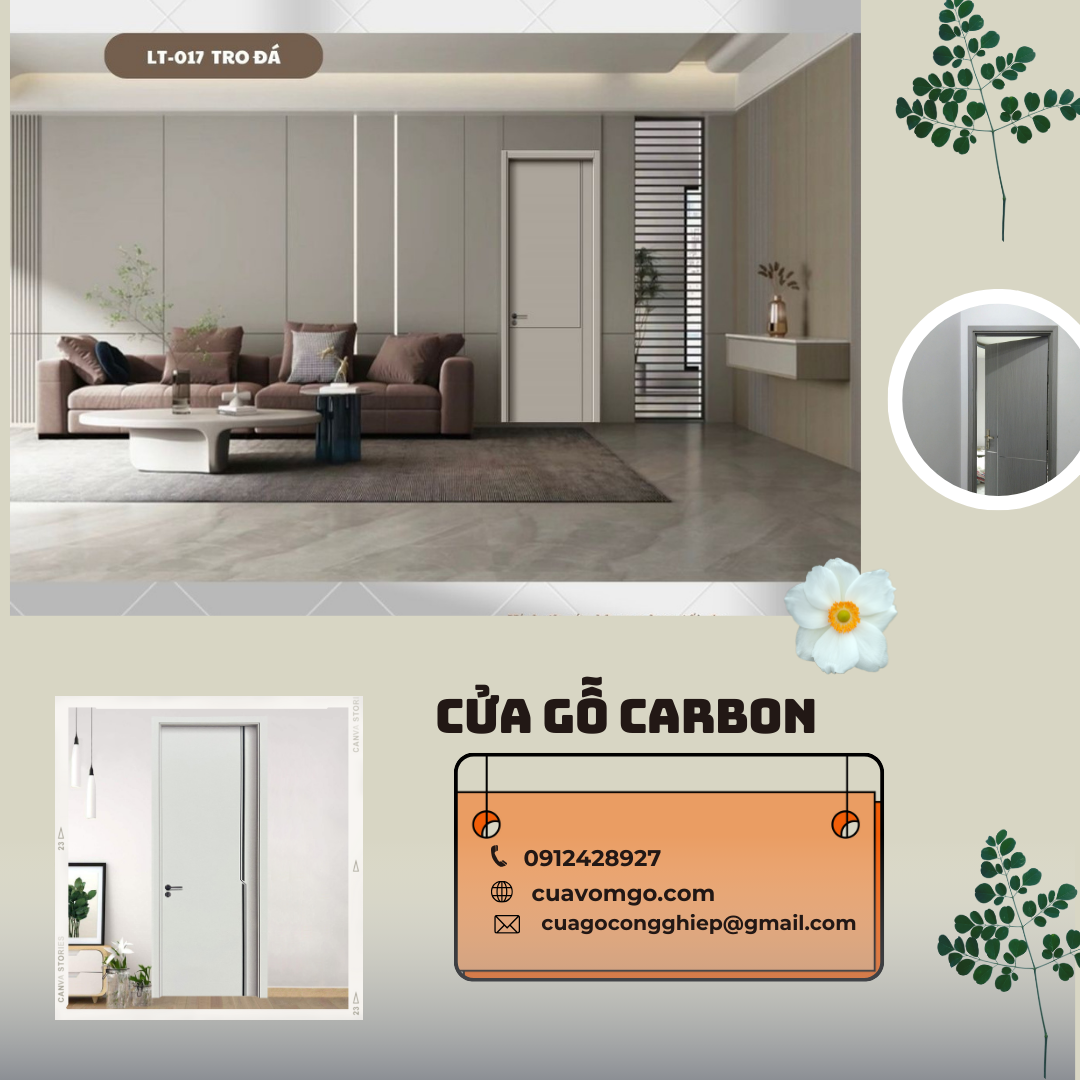 Giá cửa gỗ carbon tại Bình Dương- cửa giá rẻ, thiết kế hiện đại