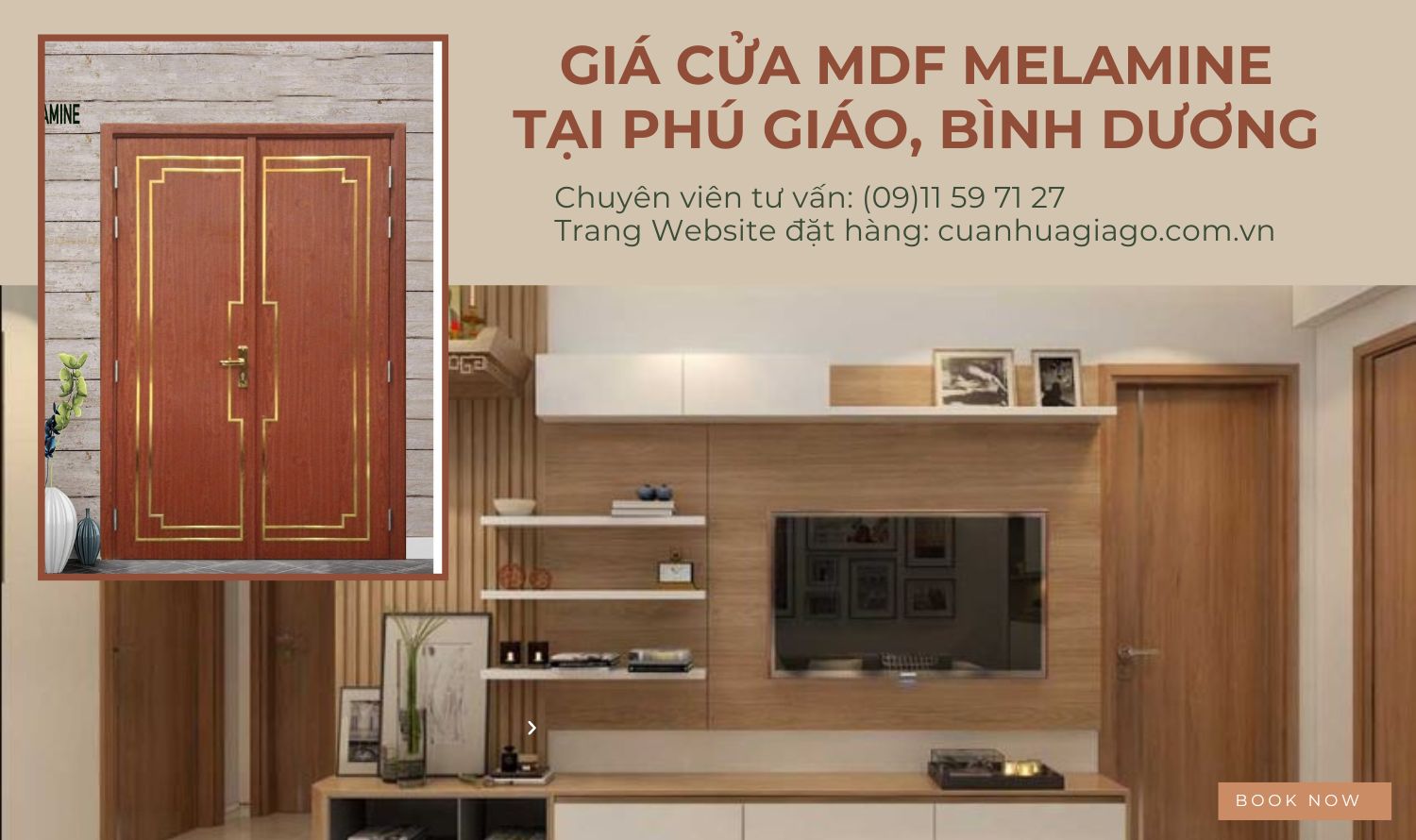 Giá cửa MDF Melamine tại Phú Giáo, Bình Dương