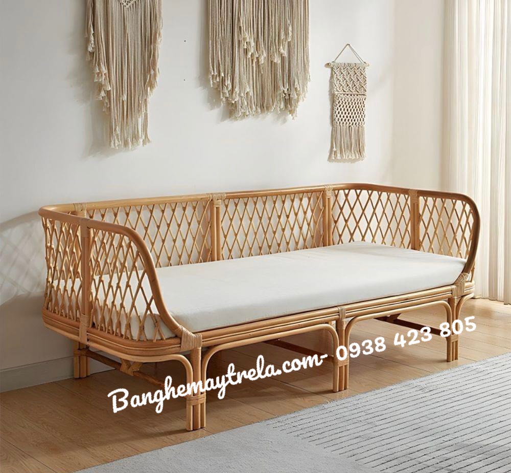 Băng ghế sofa mây tre đan tự nhiên- Sofa mây phòng khách