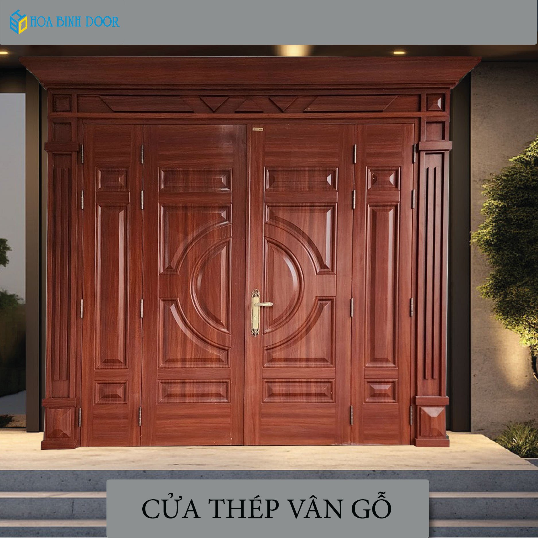 Cửa thép vân gỗ tại Hậu Giang - Mẫu cửa chống trộm