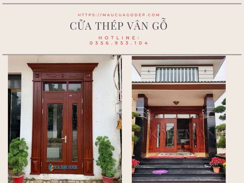 Báo giá cửa thép vân gỗ tại Bình Phước [Cửa chính sang trọng]