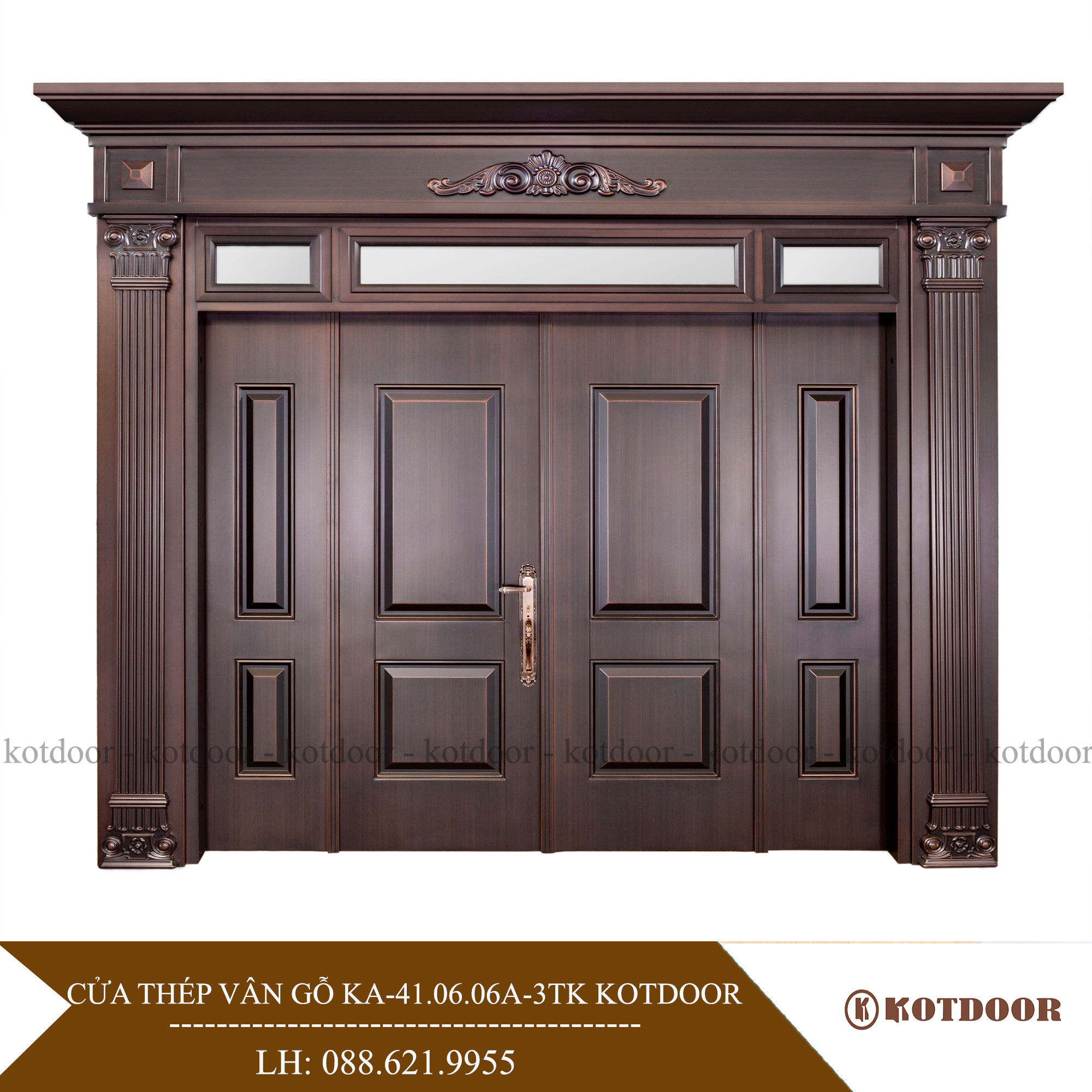 Cửa Thép Vân Gỗ 4 cánh Classic KA 41 40A 3 TK 5.150.000 Đ
