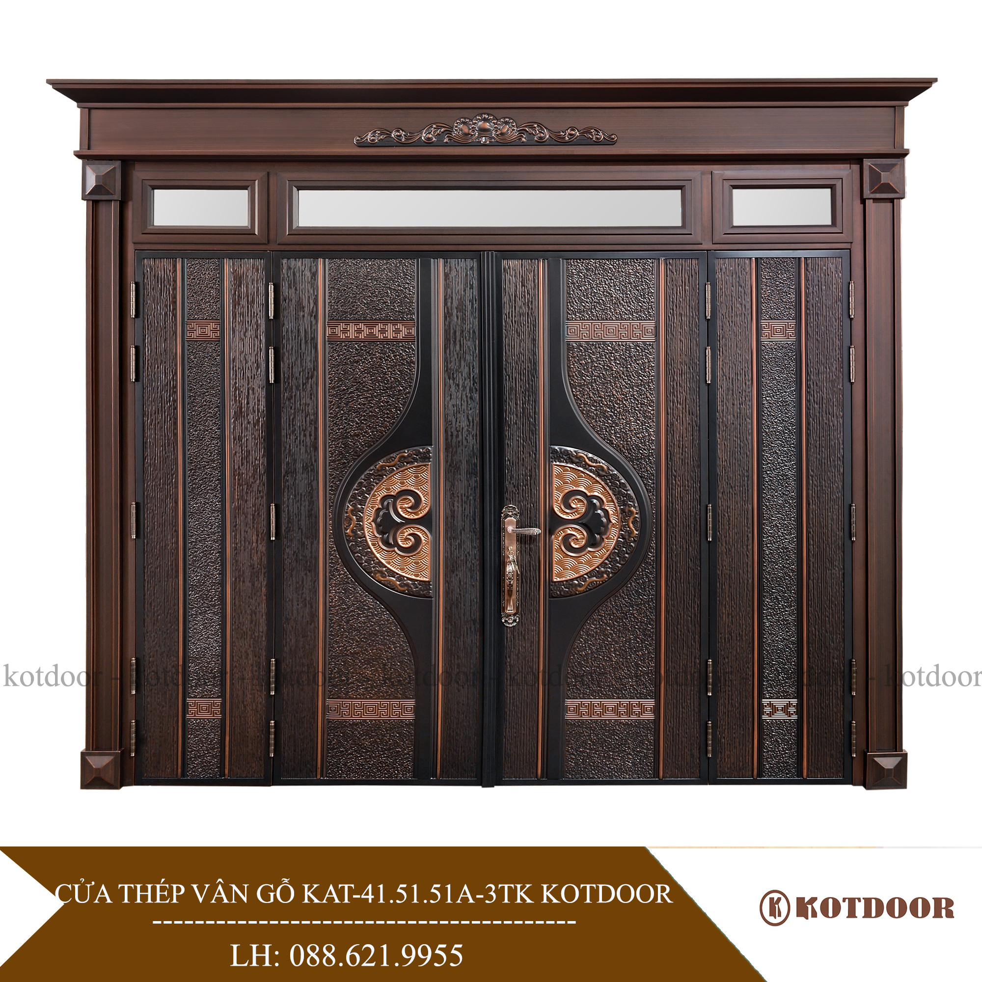 Cửa Thép Vân Gỗ 4 cánh Classic KA 41 40A 3 TK 5.150.000 Đ