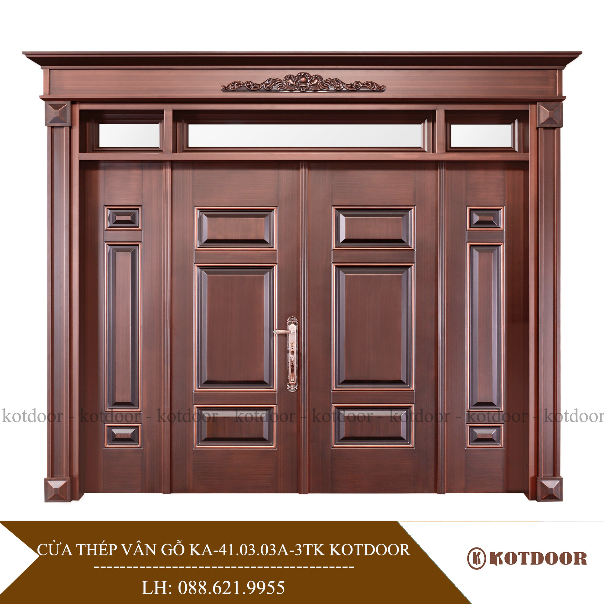 Cửa Thép Vân Gỗ 4 cánh Classic KA 41 40A 3 TK 5.150.000 Đ