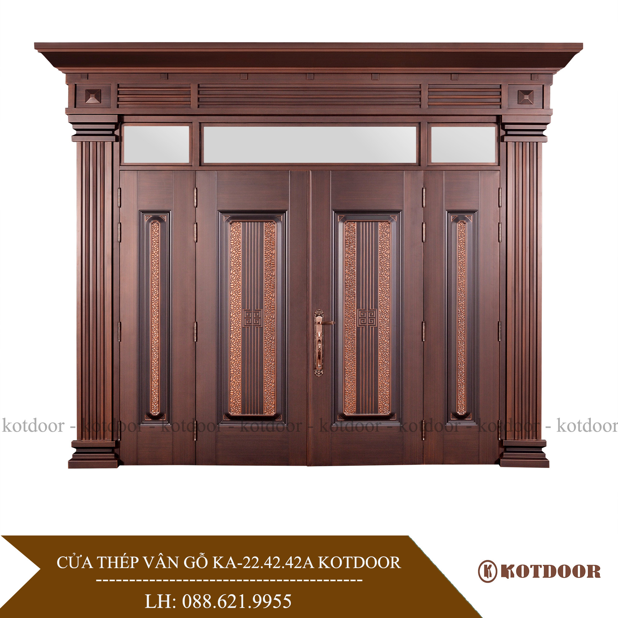 Cửa Thép Vân Gỗ 4 cánh Classic KA 41 40A 3 TK 5.150.000 Đ