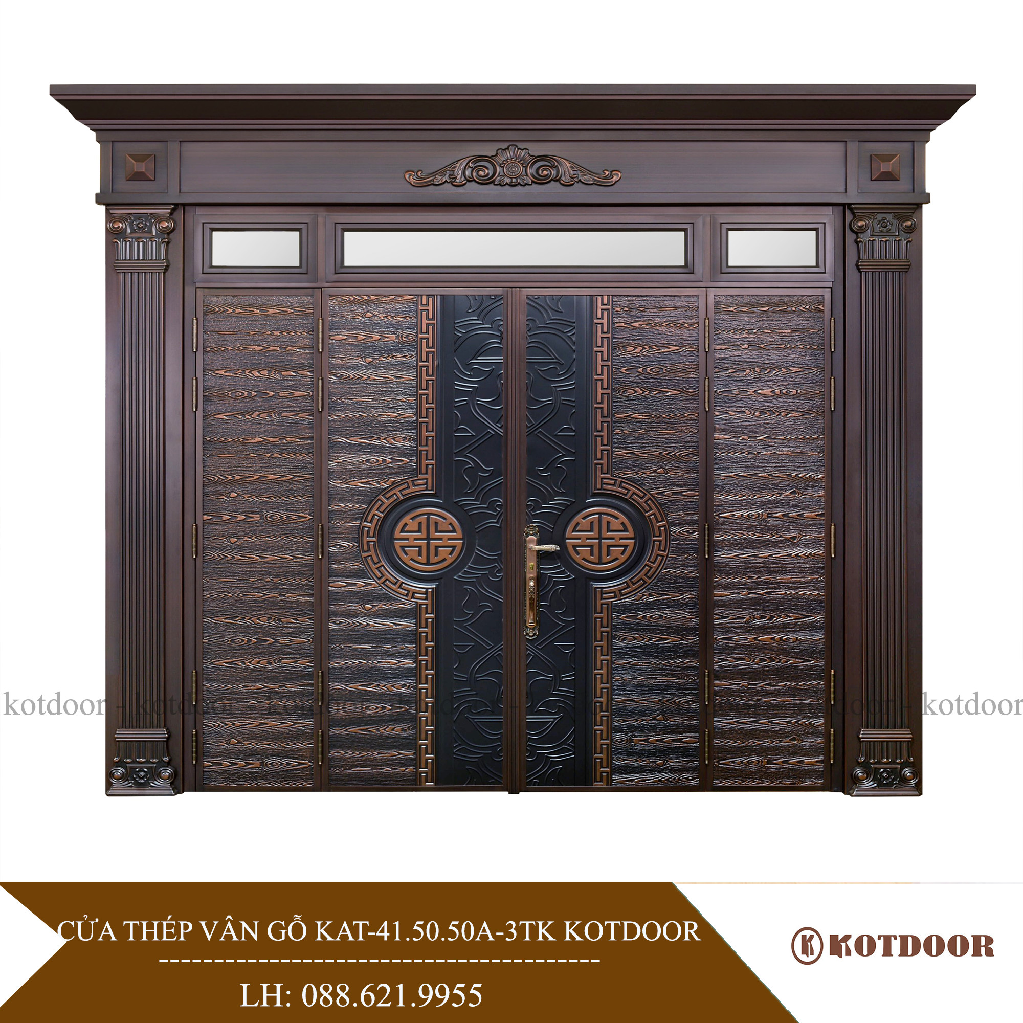 Cửa Thép Vân Gỗ 4 cánh Classic KA 41 40A 3 TK 5.150.000 Đ
