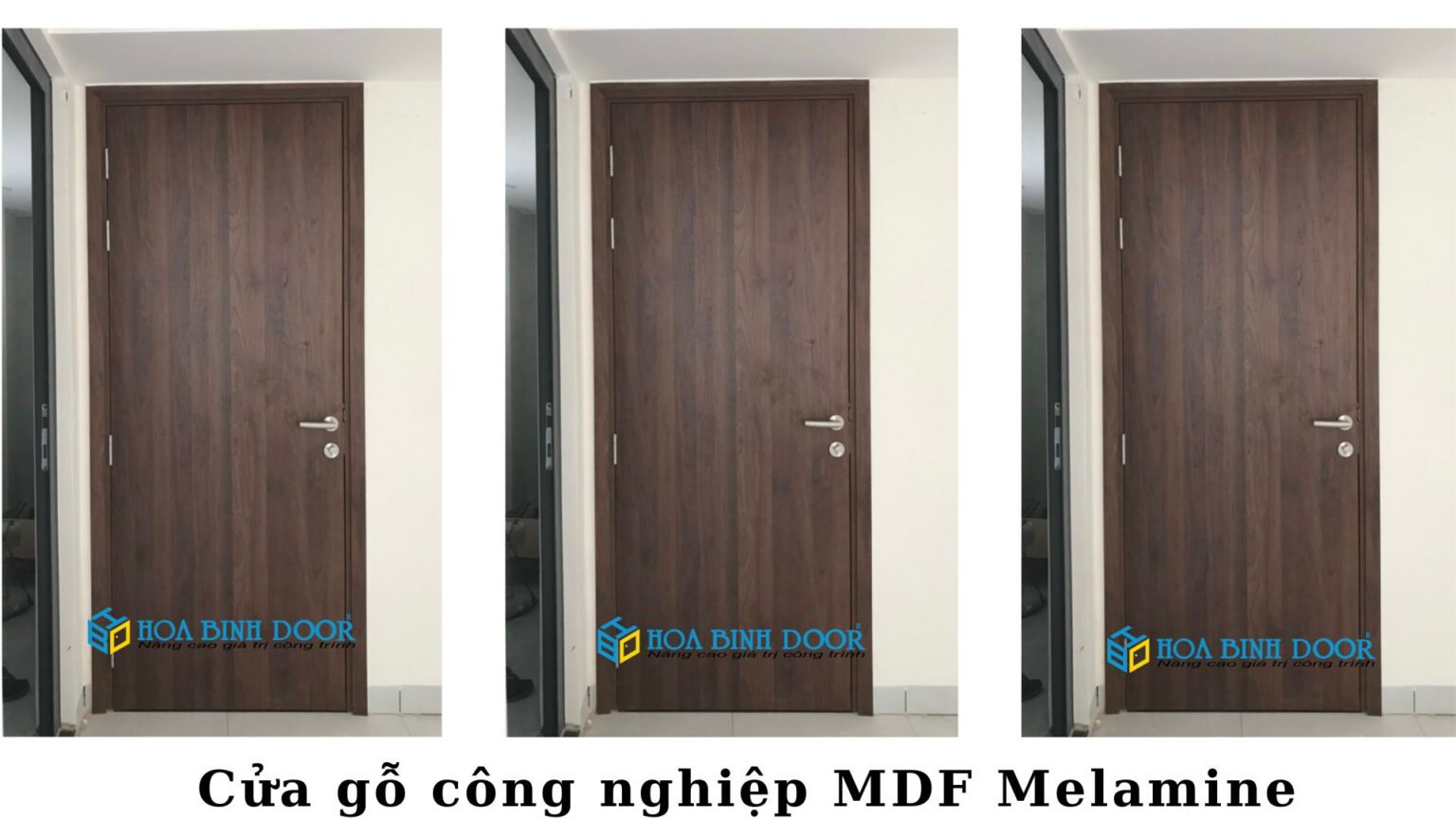 Cửa gỗ MDF Melamine tại Long An  Hòa Bình Door