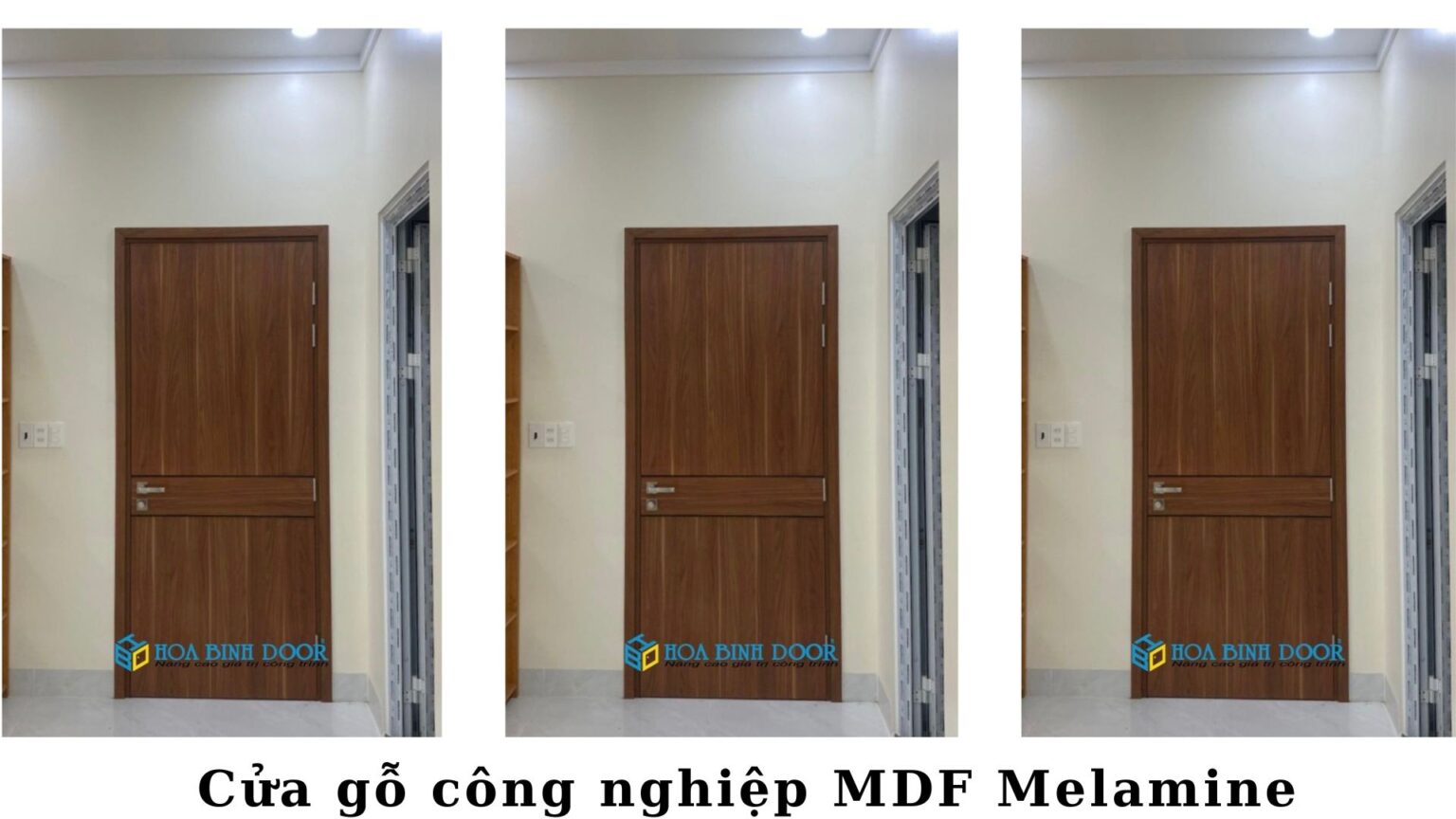 Cửa gỗ MDF Melamine tại Long An  Hòa Bình Door