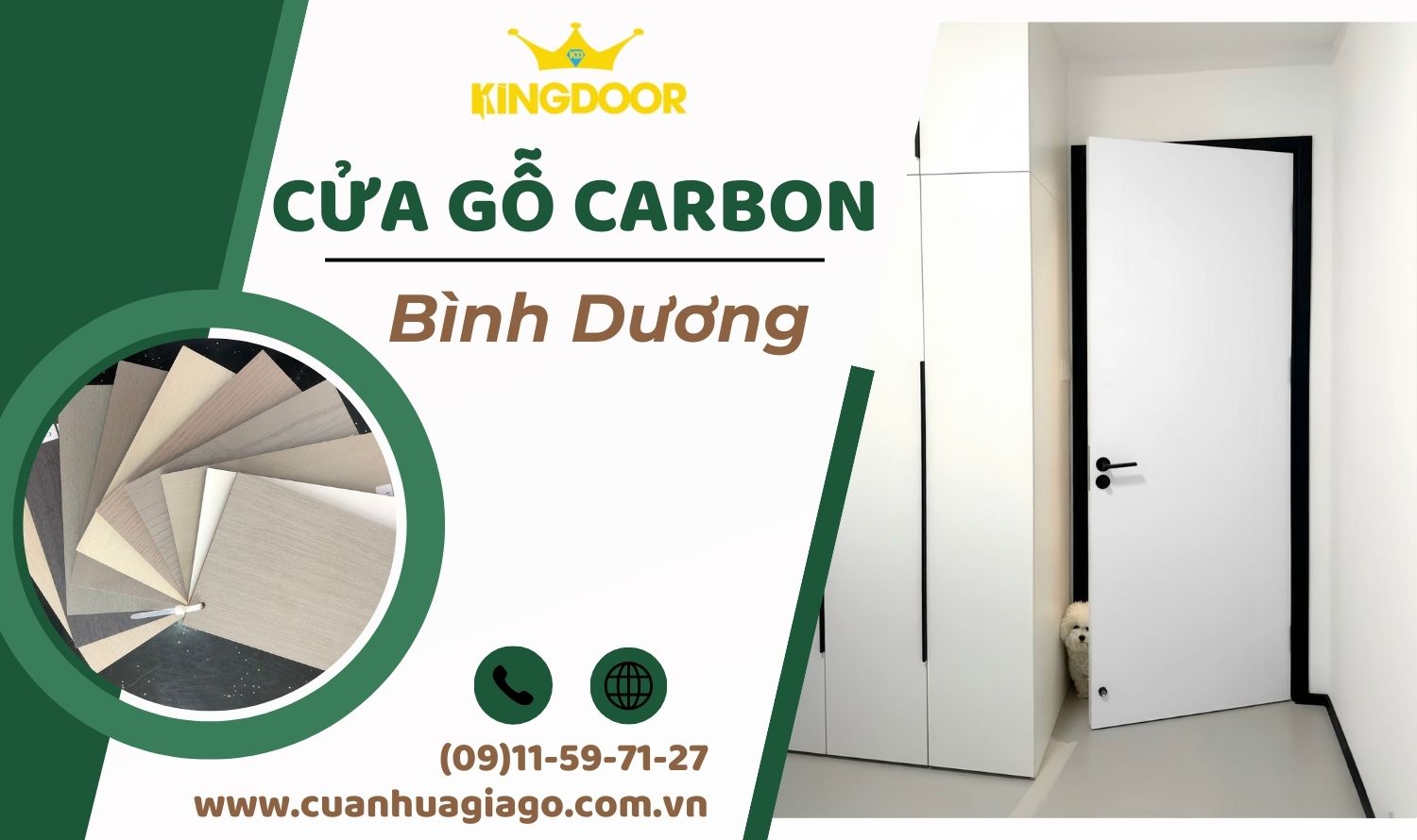 Báo giá cửa gỗ Carbon tại Dĩ An, Bình Dương