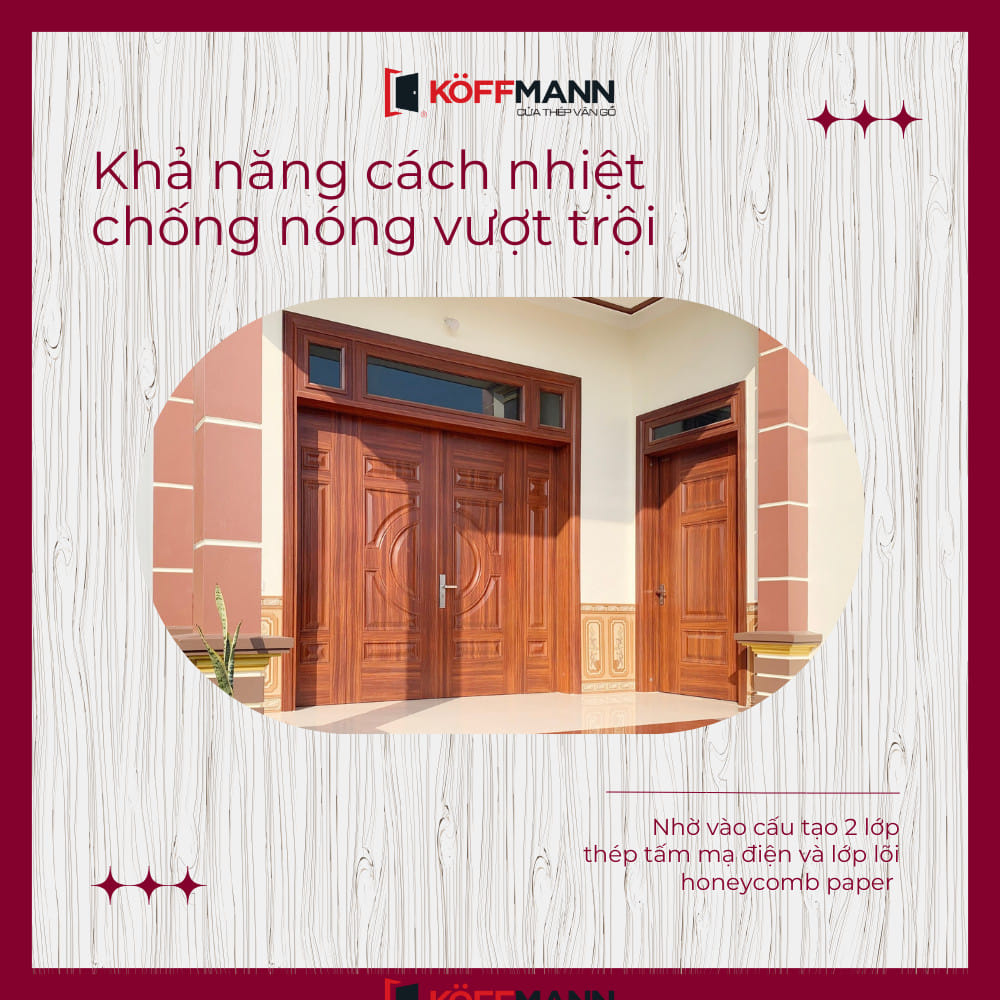 Cửa Thép Vân Gỗ siêu bền tại Hoà Bình Door