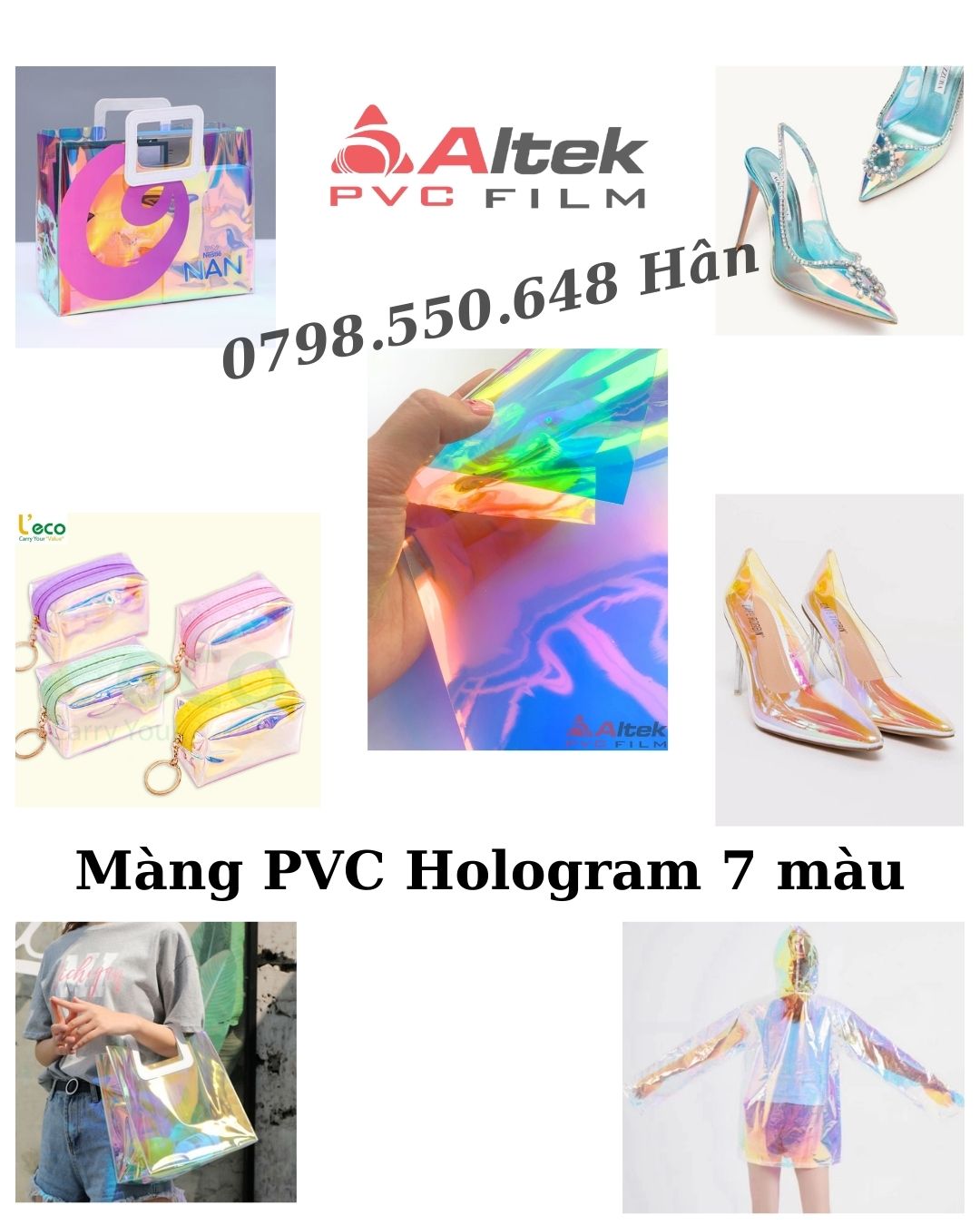 Màng PVC Hologram 7 màu giá tốt tại kho bên em