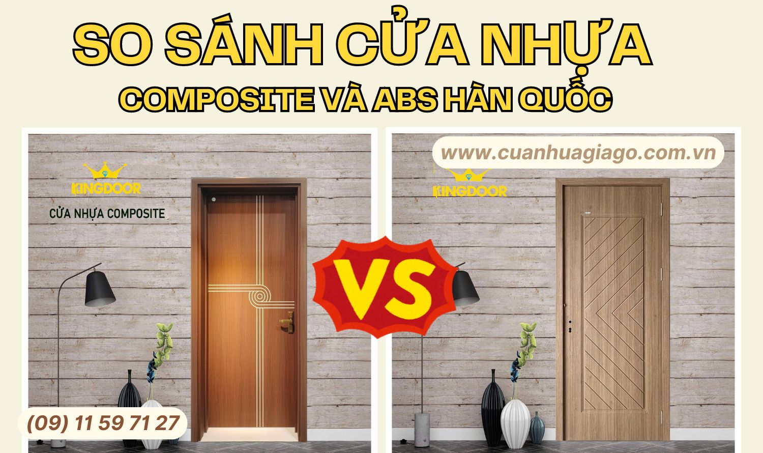 So sánh cửa nhựa Composite và cửa nhựa ABS Hàn quốc