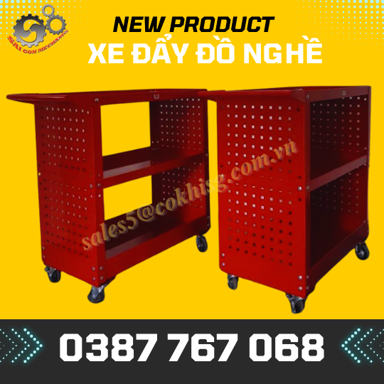 Xe đẩy đồ nghề kết hợp bảng treo dụng cụ