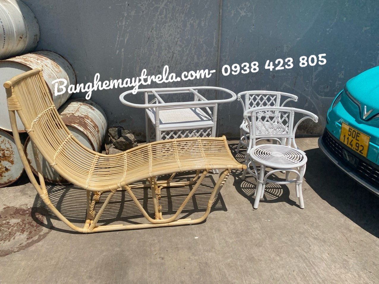 Ghế mây nằm thư giãn dáng dài- Ghế thư giãn mây tre đan