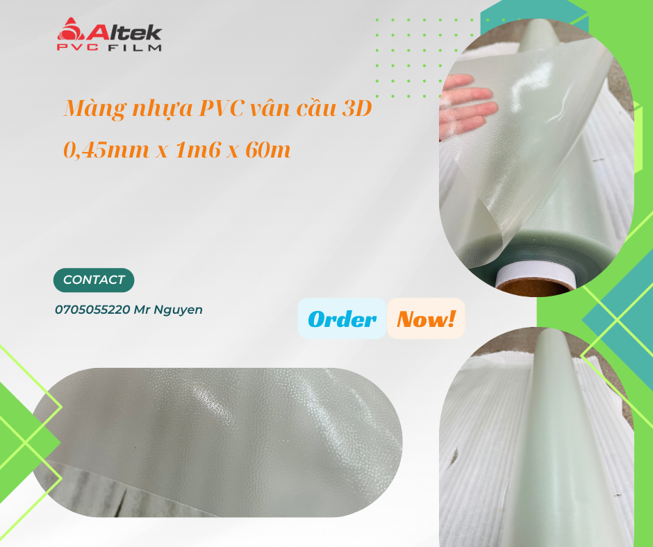 Màng nhựa PVC vân cầu, độ dày 0,45mm