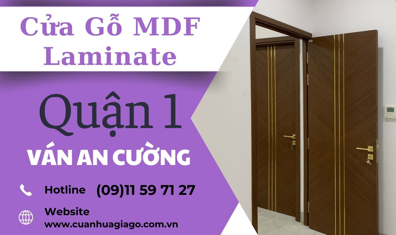 Báo giá cửa gỗ MDF Laminate tại Quận 1 ván An Cường