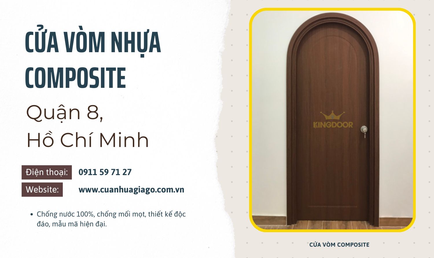 Giá cửa vòm nhựa Composite tại quận 8, Hồ Chí Minh