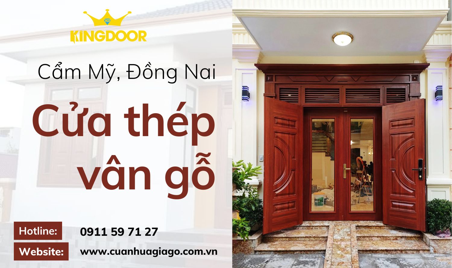 Giá cửa thép vân gỗ tại Cẩm Mỹ, Đồng Nai