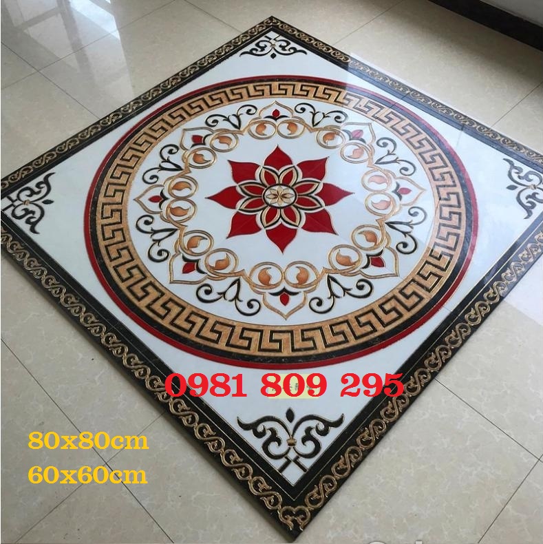 Gạch thảm hoa đỏ 80x80 sang siêu nét , siêu bền