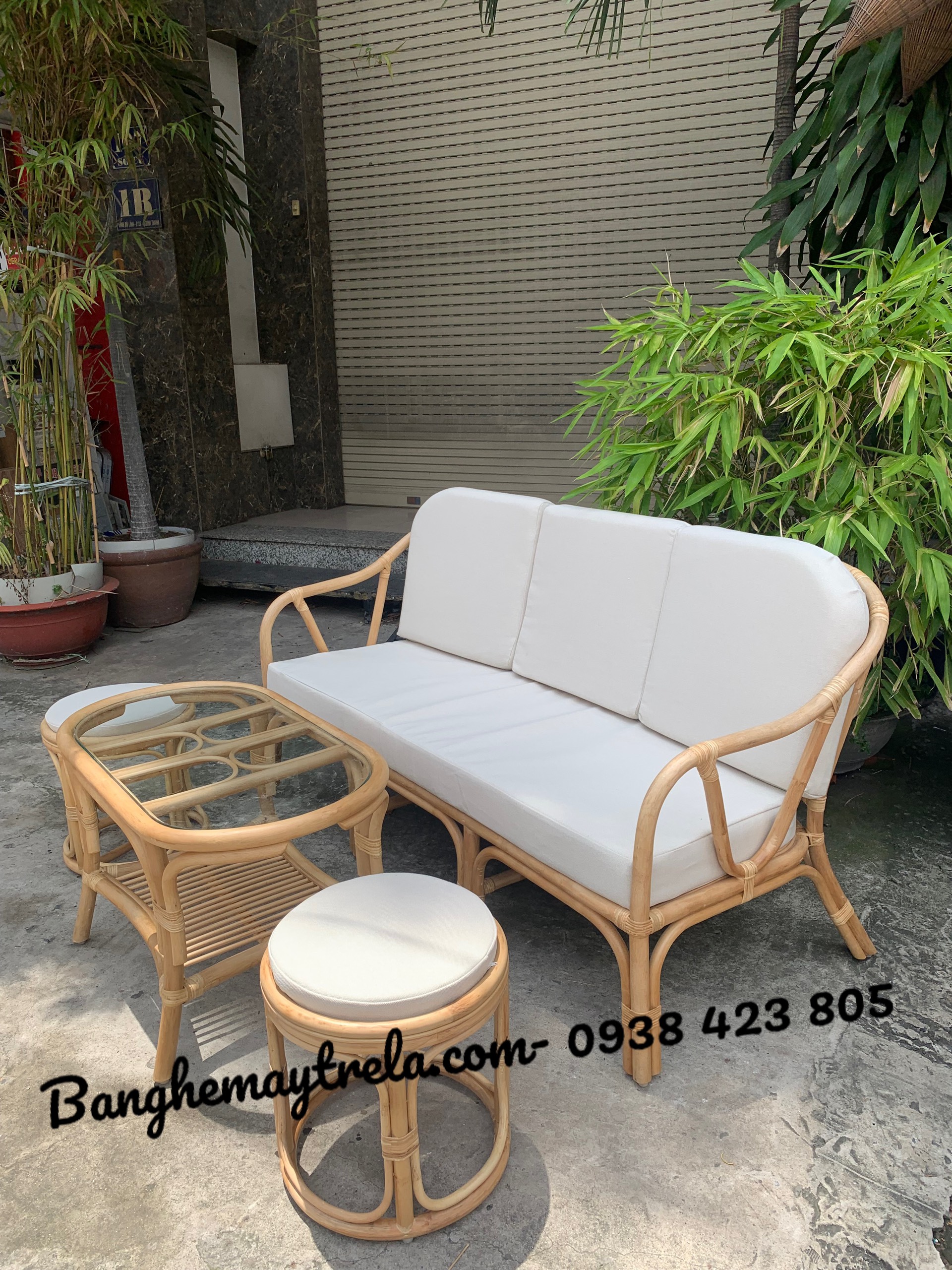 Bàn ghế mây tự nhiên- Sofa mây phòng khách