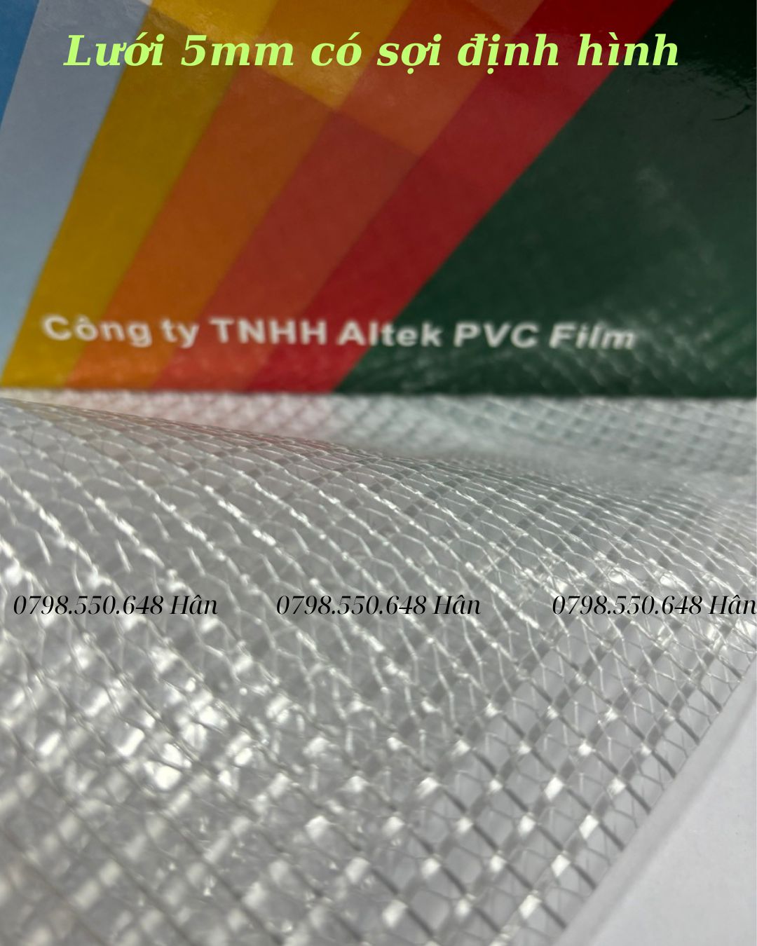 Màng pvc lưới 5mm có sợi định hình giá tốt