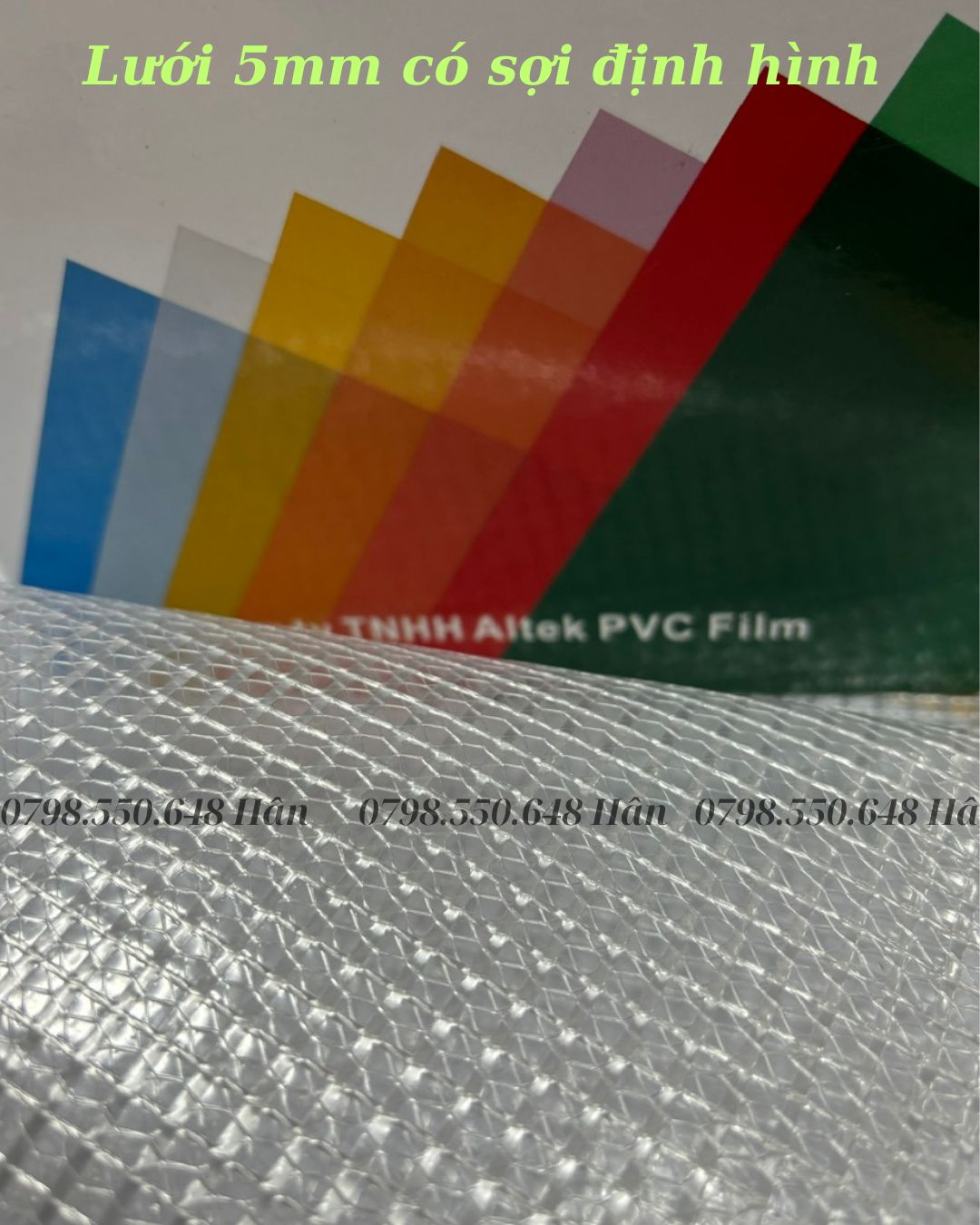 Màng pvc lưới 5mm có sợi định hình giá tốt