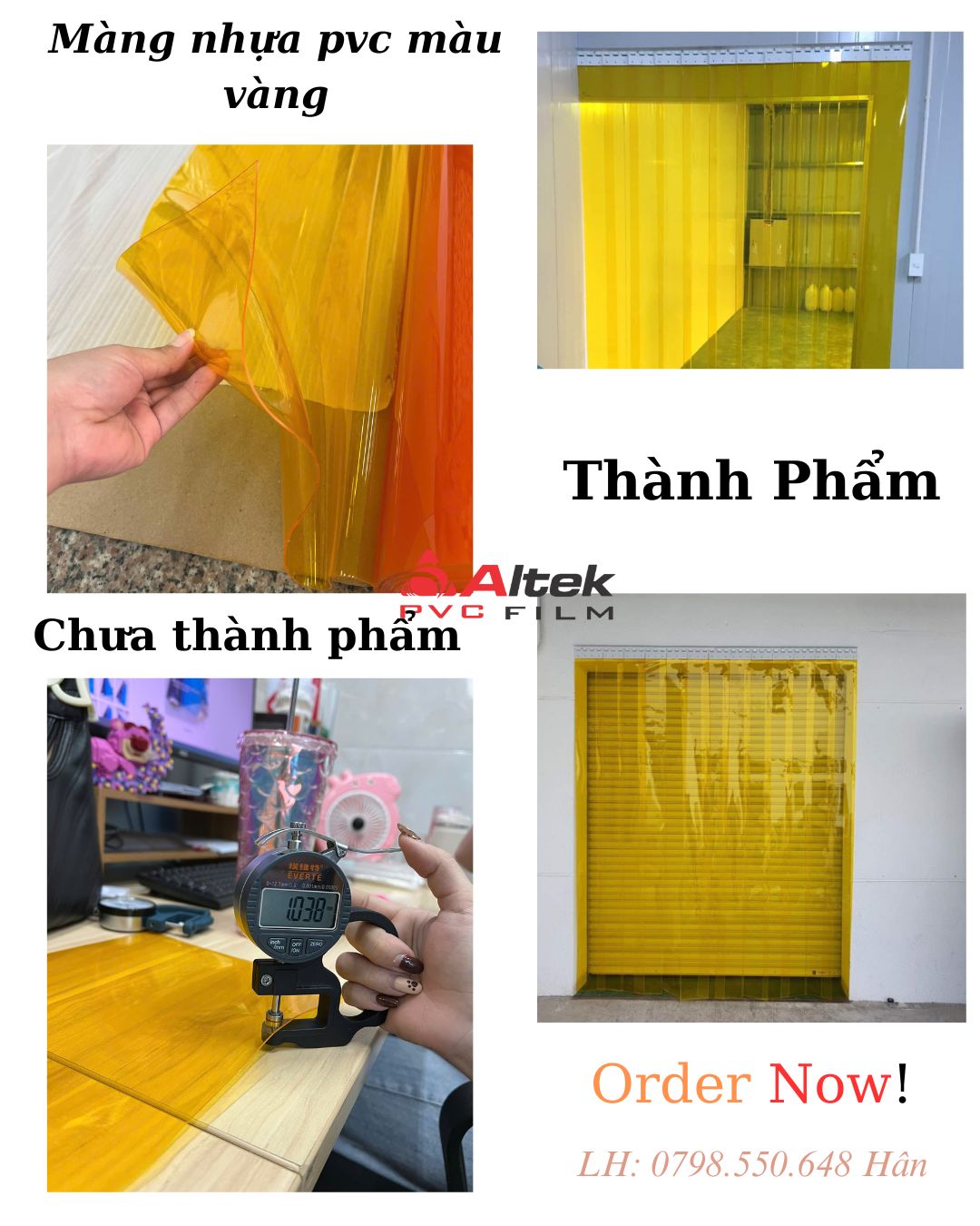 Màng pvc trong màu vàng dùng làm rèm giá tốt