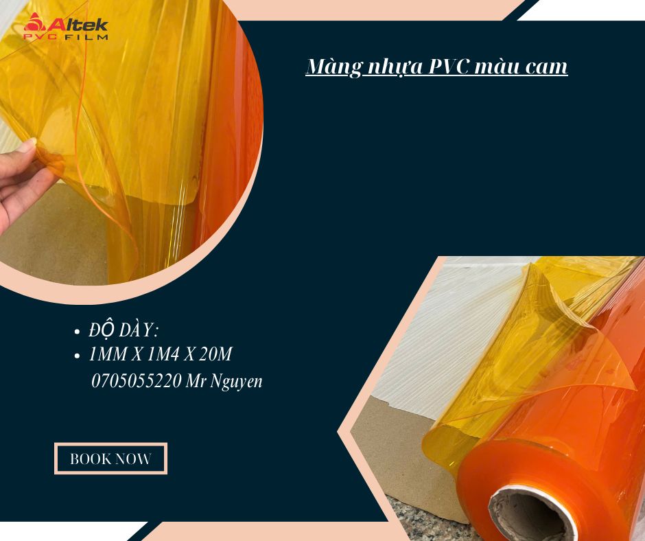 Rèm nhựa PVC màu vàng, túi xách PVC màu xanh dương