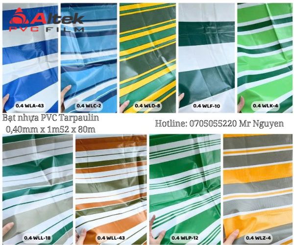 Bạt nhựa PVC Tarpaulin độ dày 0,35mm và 0,40mm