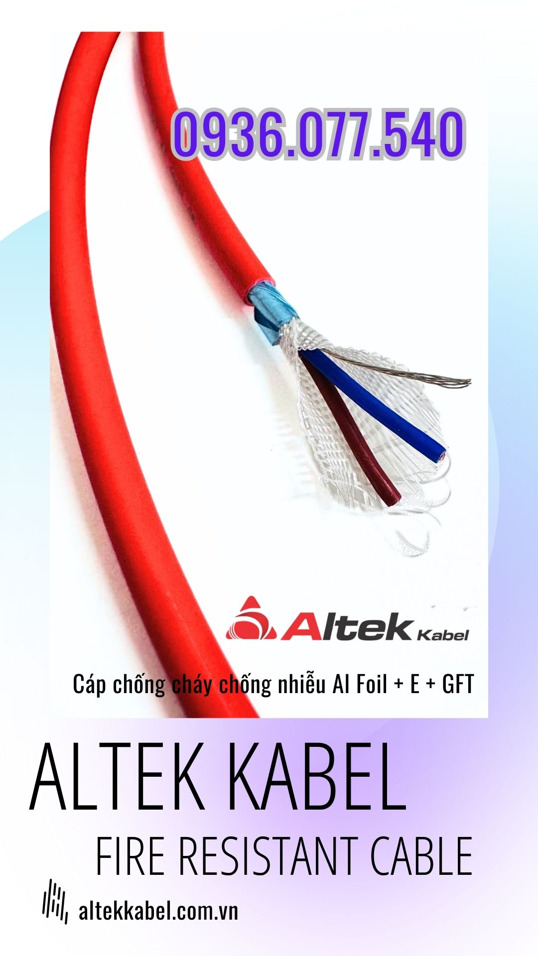 Cáp chống cháy Altek Kabel 2 x 2.5 mm2 GFT, IEC 60331, BS 6387