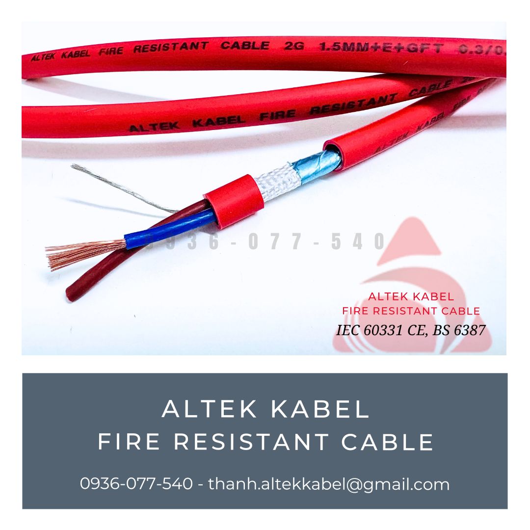 Cáp chống cháy Altek Kabel 2 x 2.5 mm2 GFT, IEC 60331, BS 6387